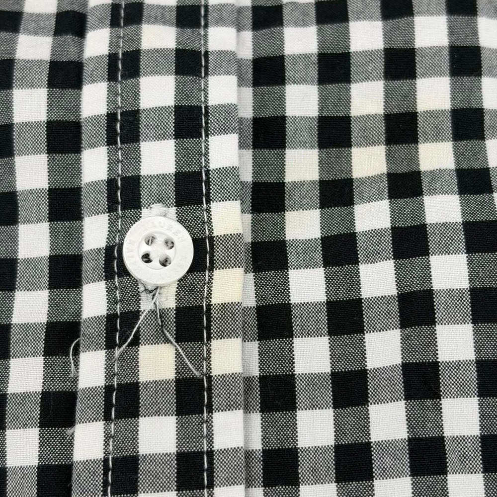 Lauren Ralph Lauren Black And White Long Sleeved Gingham Shirt W/Pink Trim - Picture 8 of 8